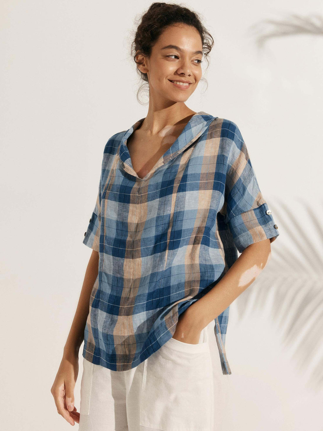 100% Linen Half Sleeve Relaxed Shirt