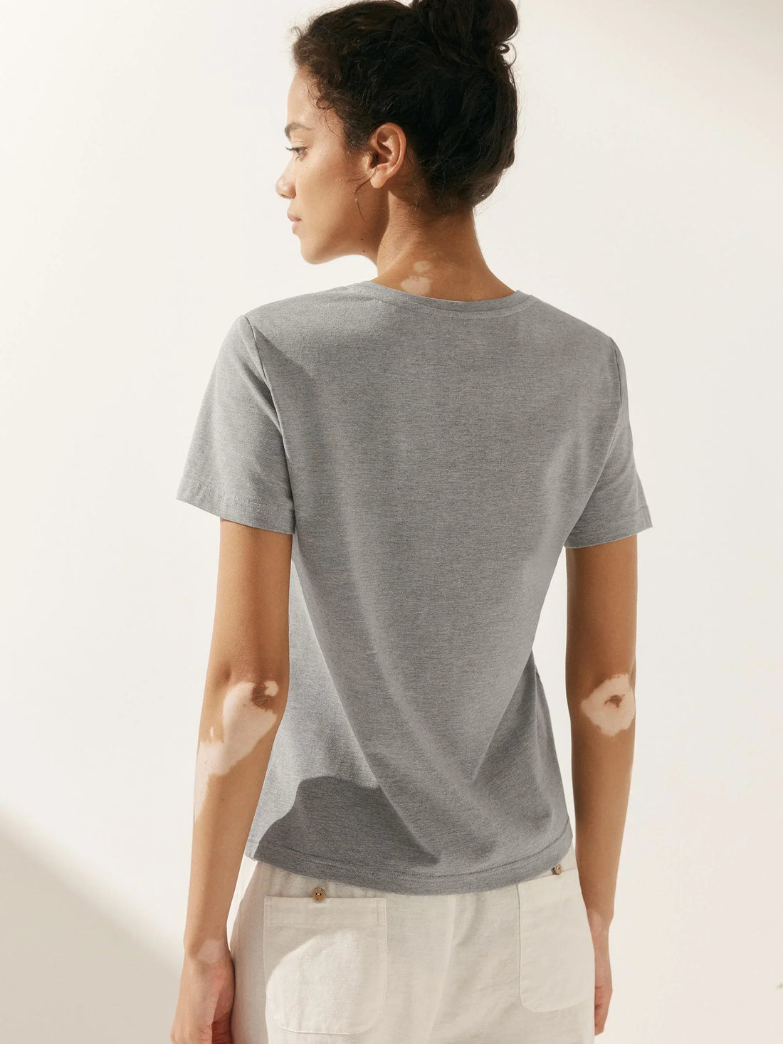 Bamboo Stretch-Knit Round Neck Tee