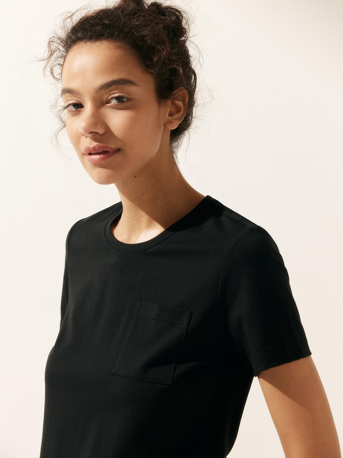 Bamboo Stretch-Knit Round Neck Tee