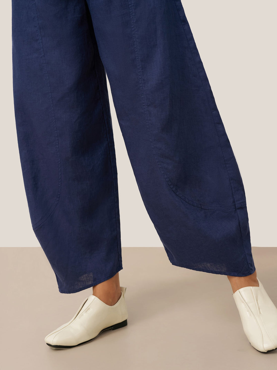 100% Linen Wide Leg Elastic Waist Pants