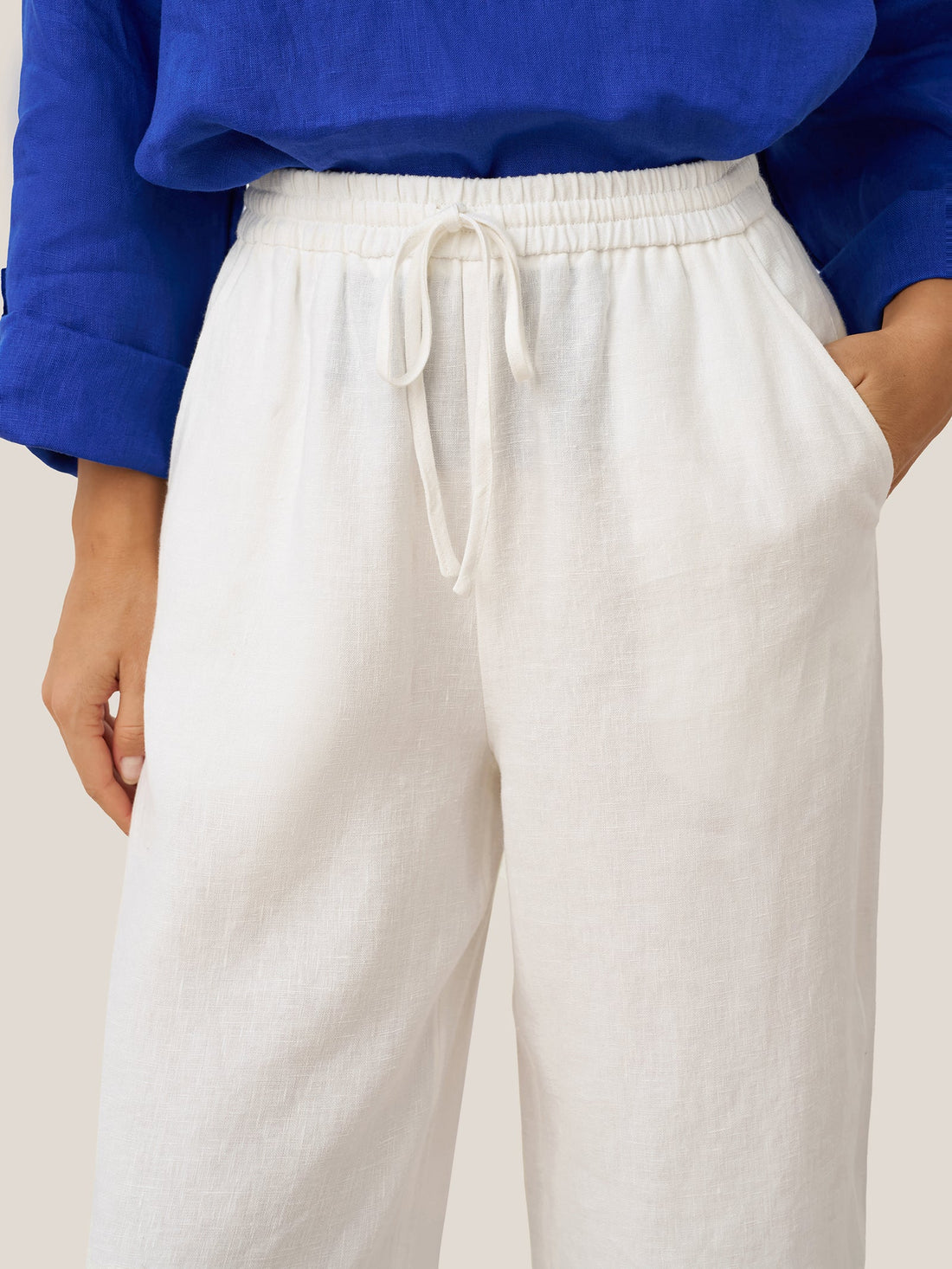 100% Linen Garment-Dyed Straight-Leg Pants