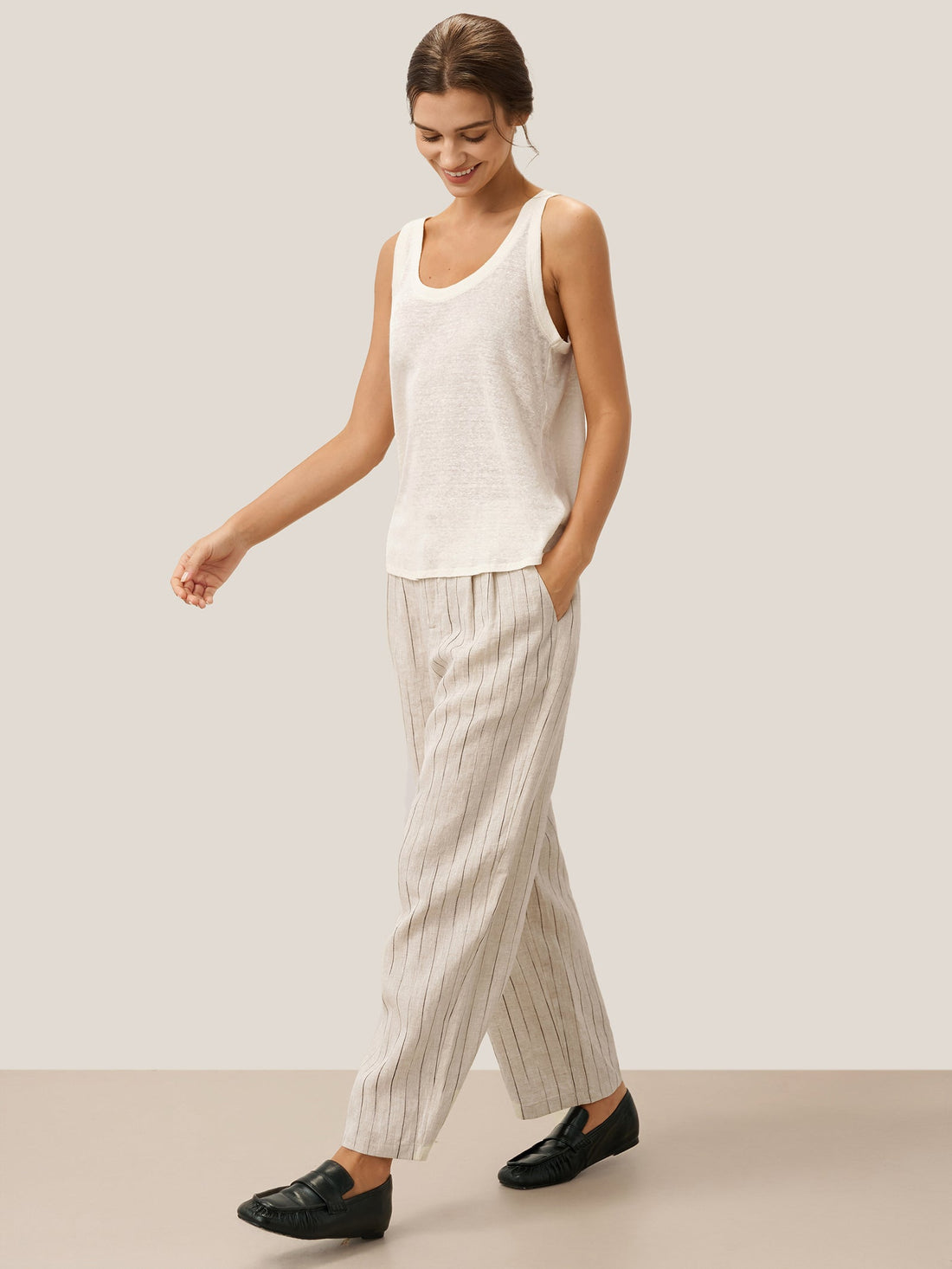 100% Linen Heavyweight Patch-Pocket Pant Set