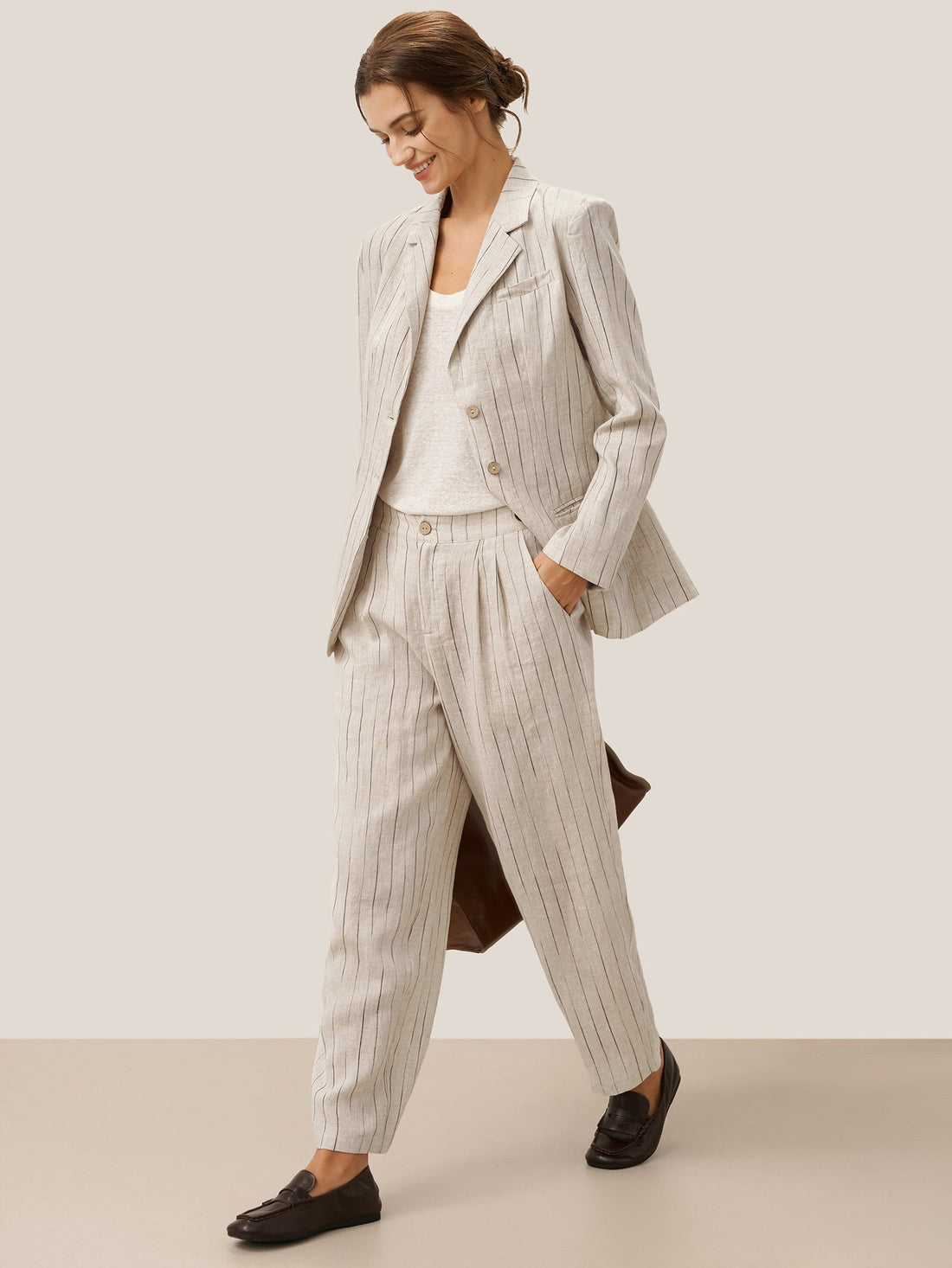 100% Linen Heavyweight Patch-Pocket Pant Set