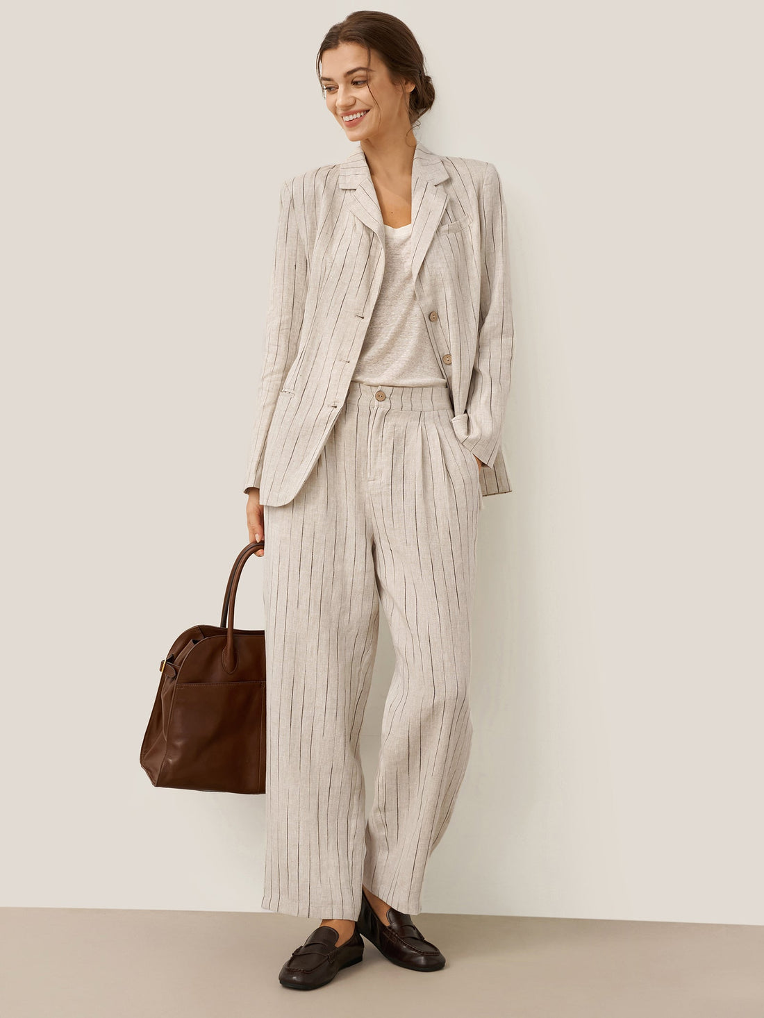 100% Linen Heavyweight Patch-Pocket Pant Set