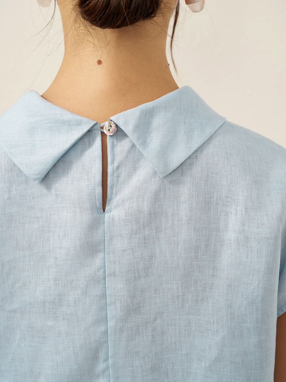 100% Linen Cap Sleeve Blouse
