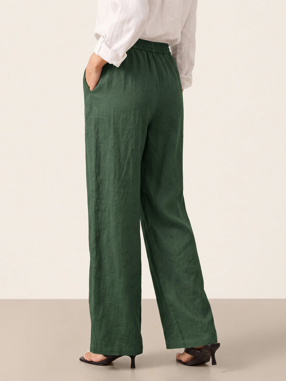 100% Linen Garment-Dyed Straight-Leg Pants