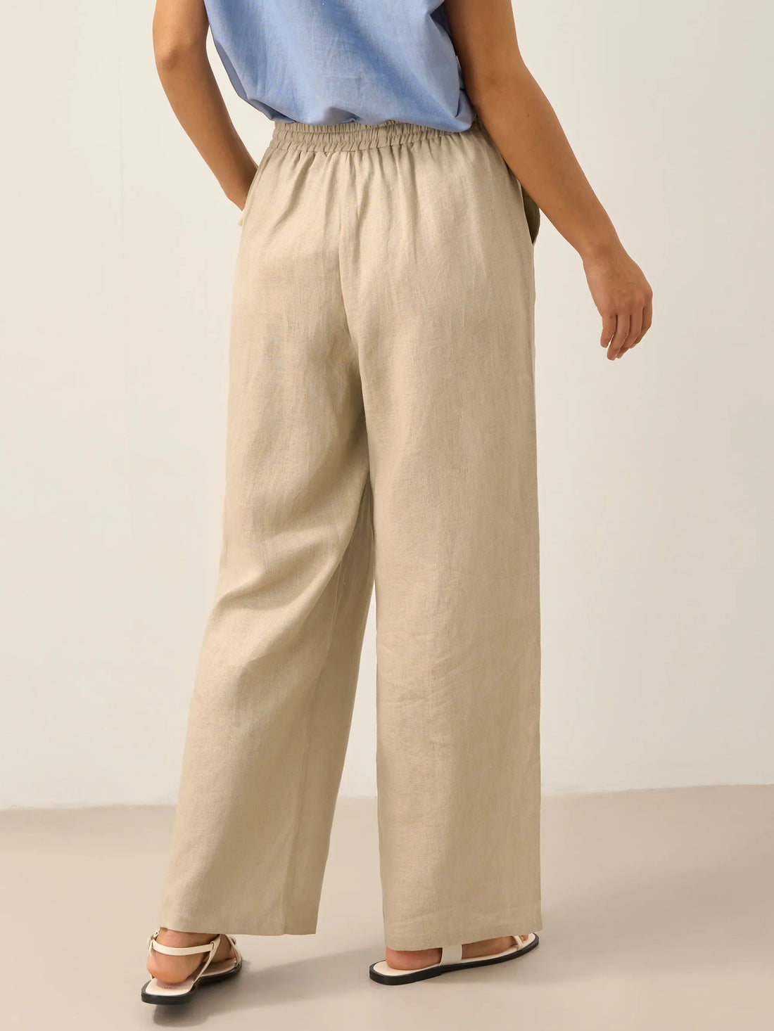 100% Linen Garment-Dyed Straight-Leg Pants