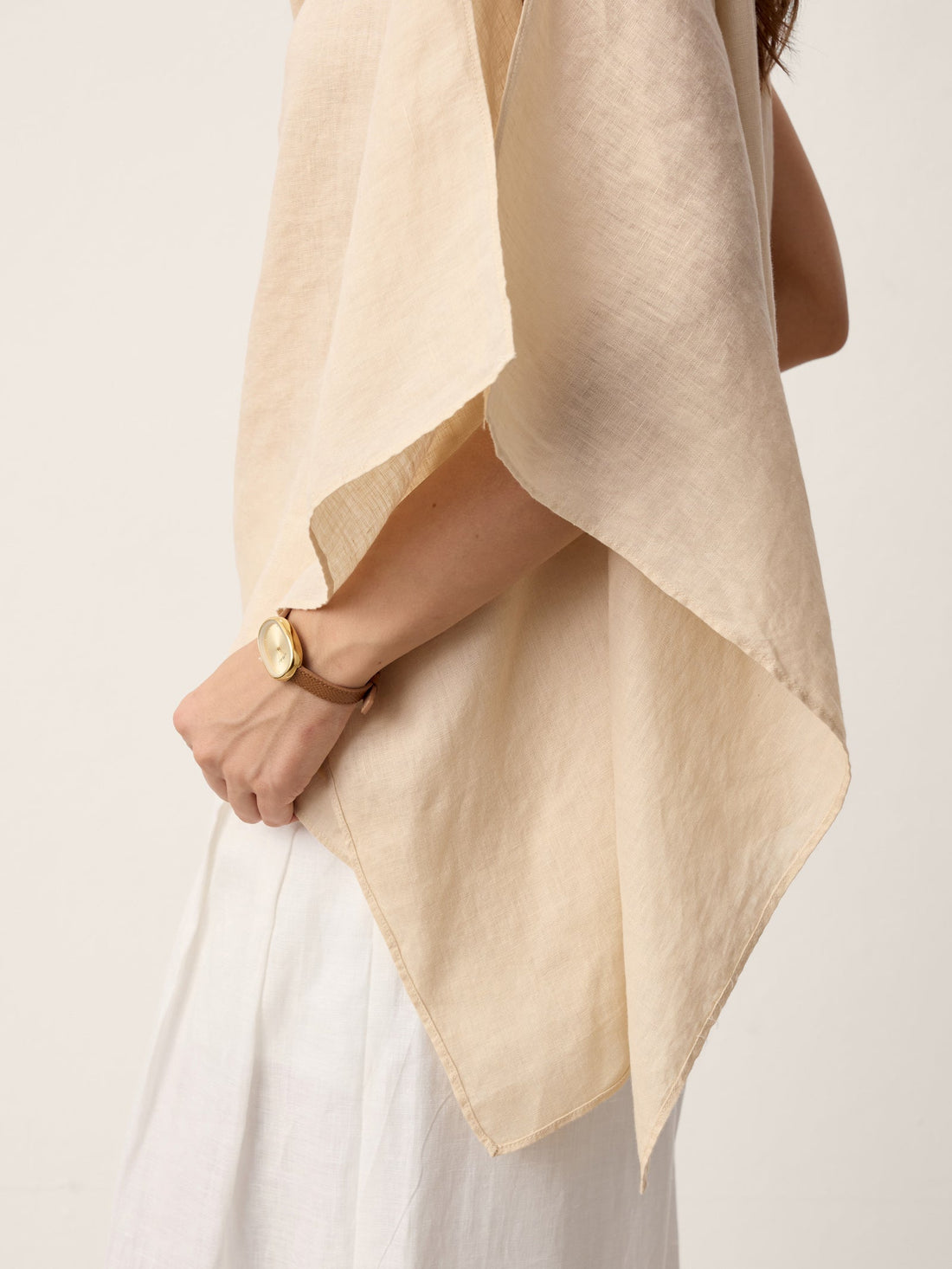 100% Linen Asymmetric Sleeveless Blouse