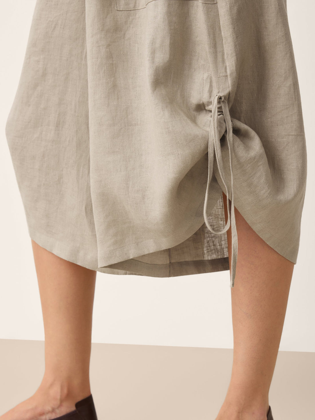 100% Linen Wide Leg Barrel Pants