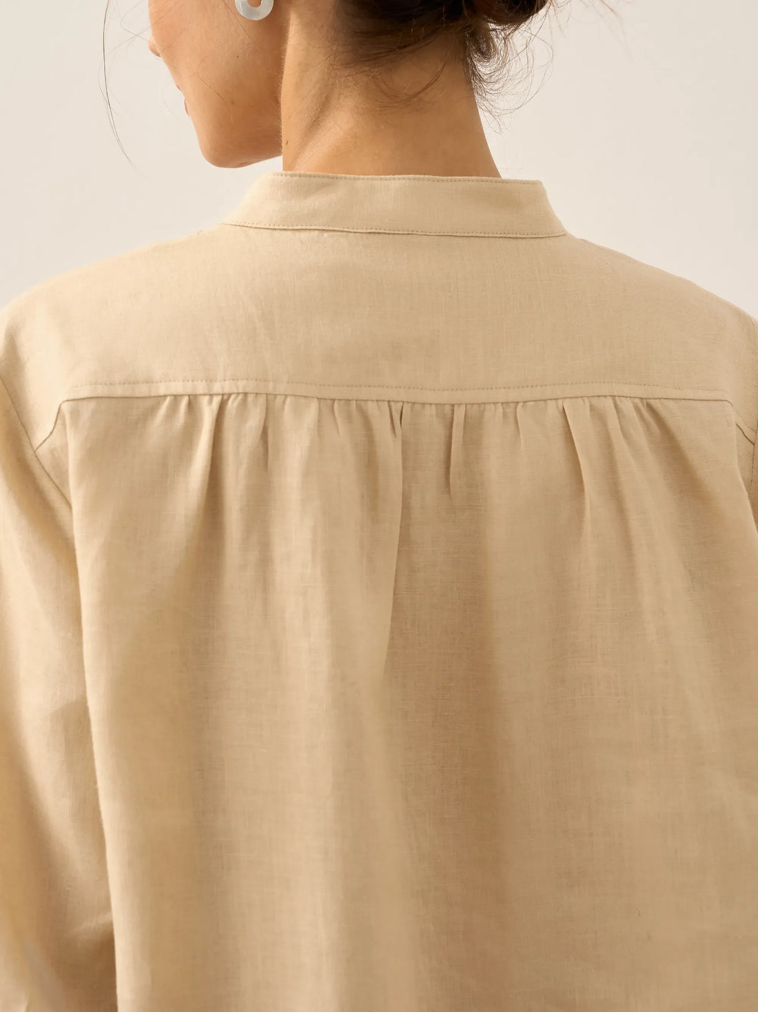 100% Linen Pleated A-Line Shirt