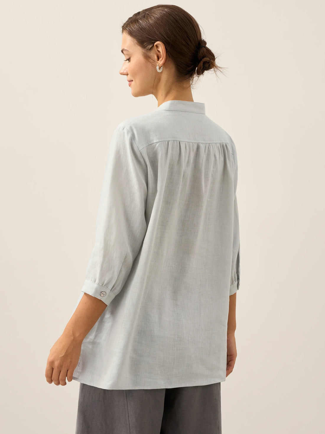 100% Linen Pleated A-Line Shirt