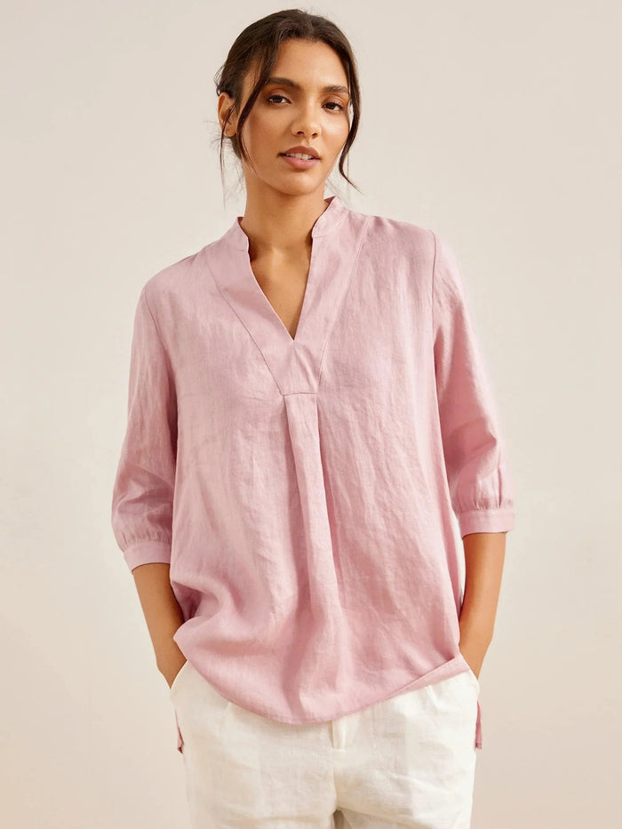 100% Linen Pleated A-Line Shirt