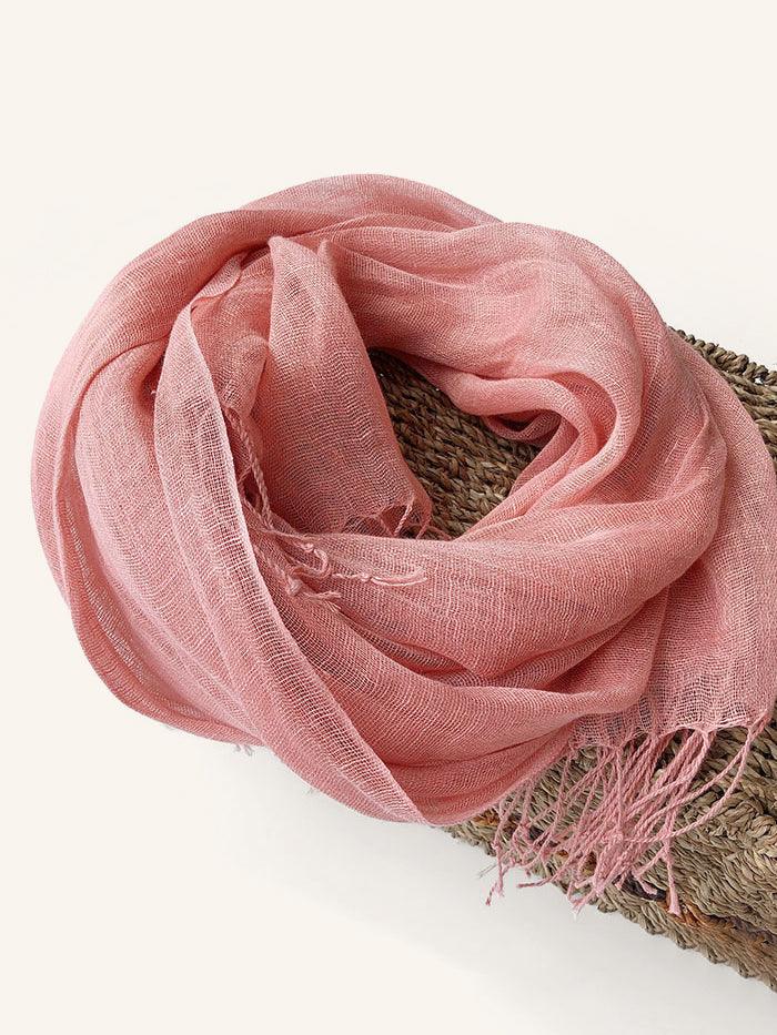 100% Linen Solid Colour Scarf, One Size