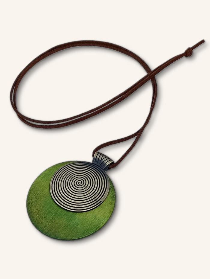Wood Ring Long Necklace