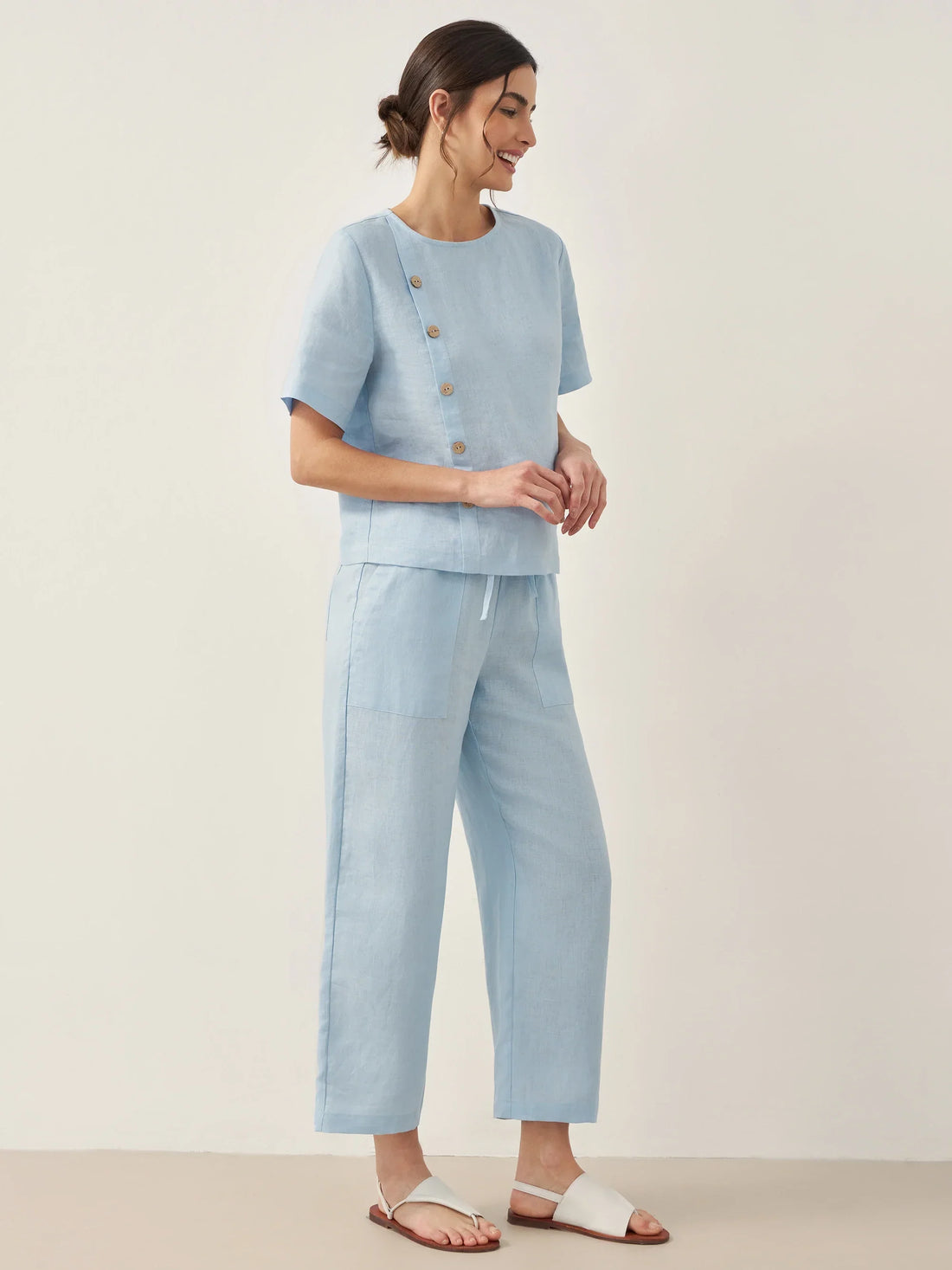 100% Linen Short Sleeve Pant Set