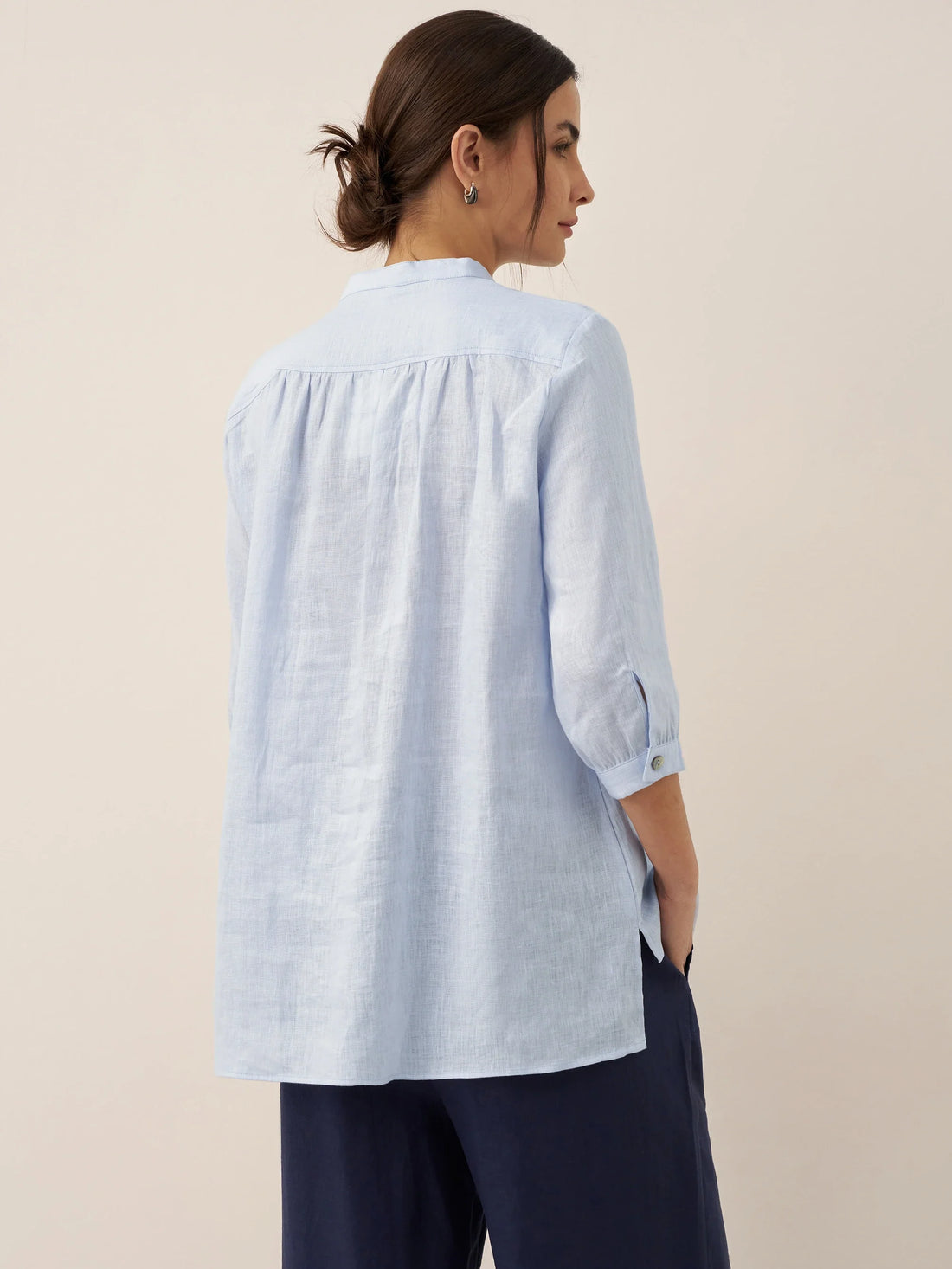 100% Linen Pleated A-Line Shirt