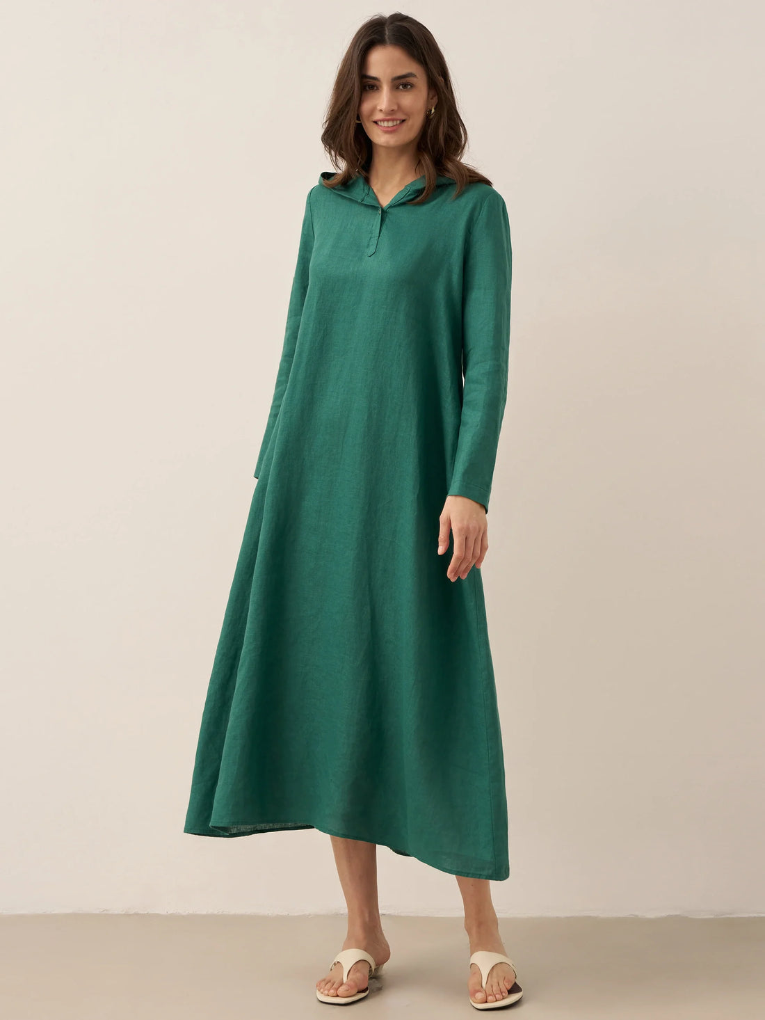 100% Linen Relaxed Maxi Dress