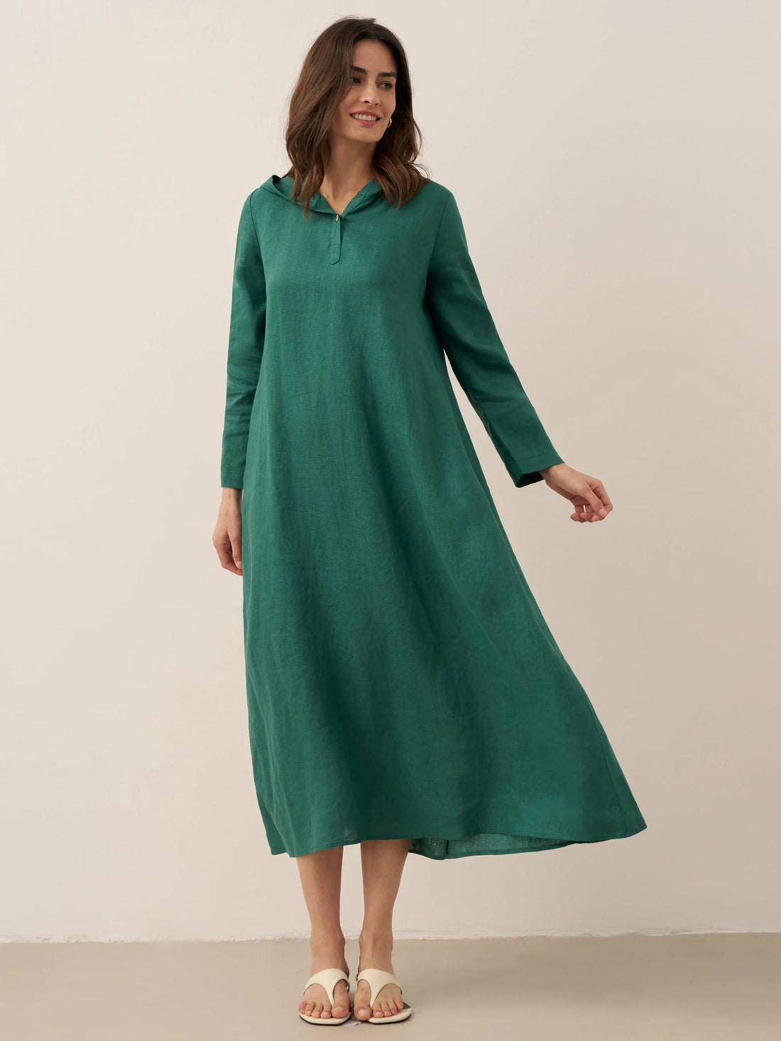 100% Linen Relaxed Maxi Dress