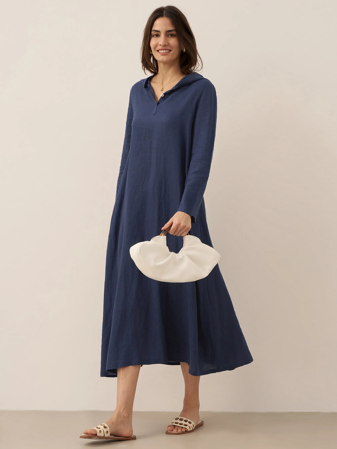 100% Linen Relaxed Maxi Dress