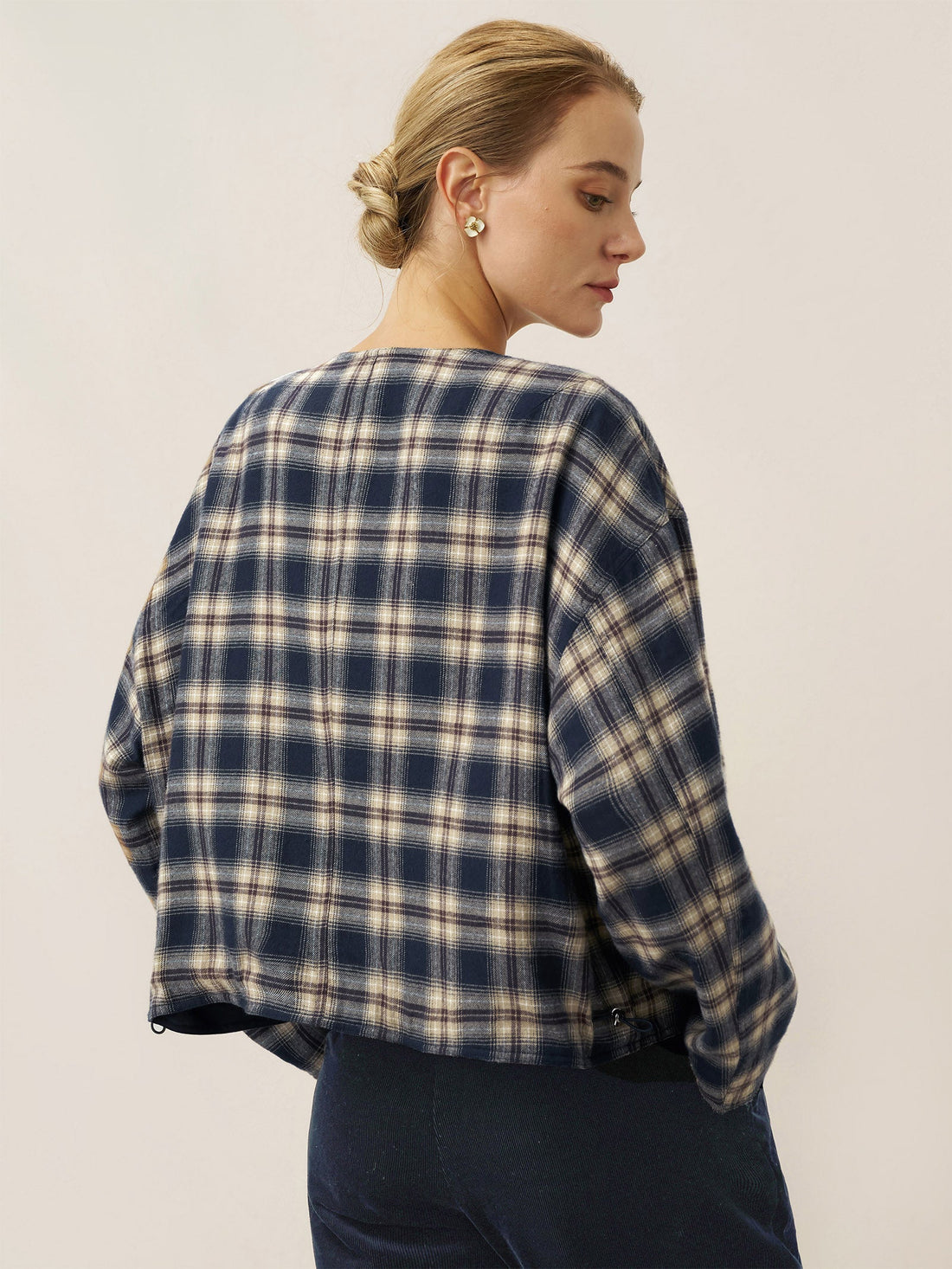 Linen Blend Heavyweight Crew Neck Jacket