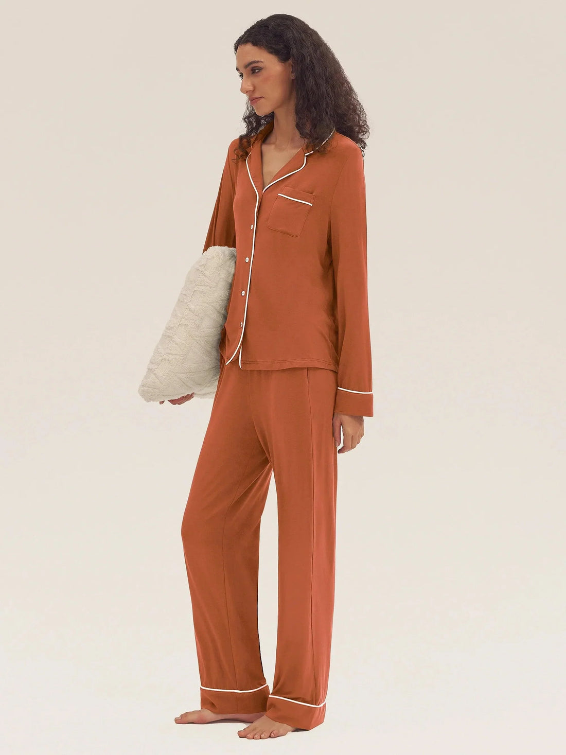 Bamboo Shirt Collar Pajama Set