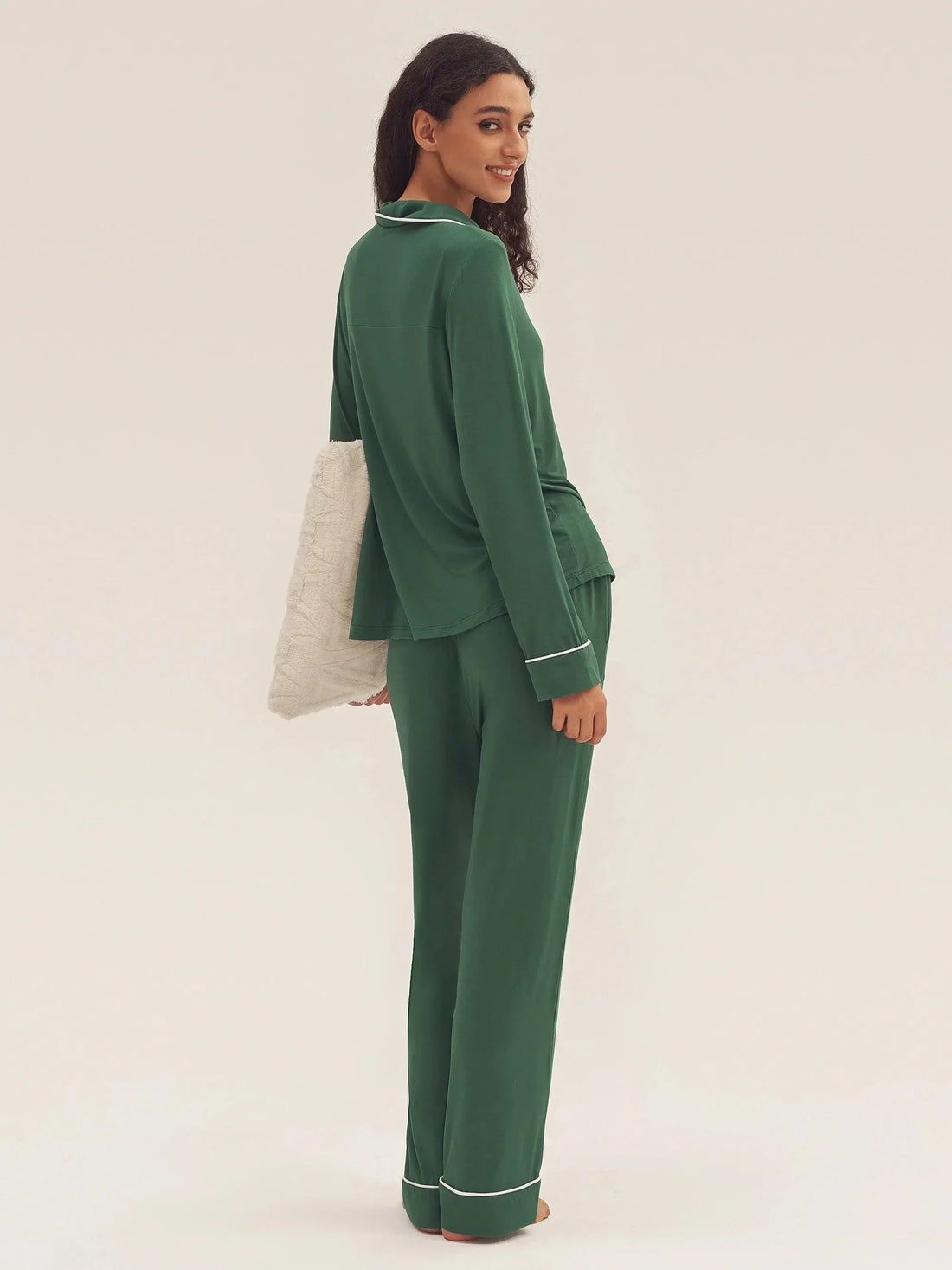 Bamboo Shirt Collar Pajama Set