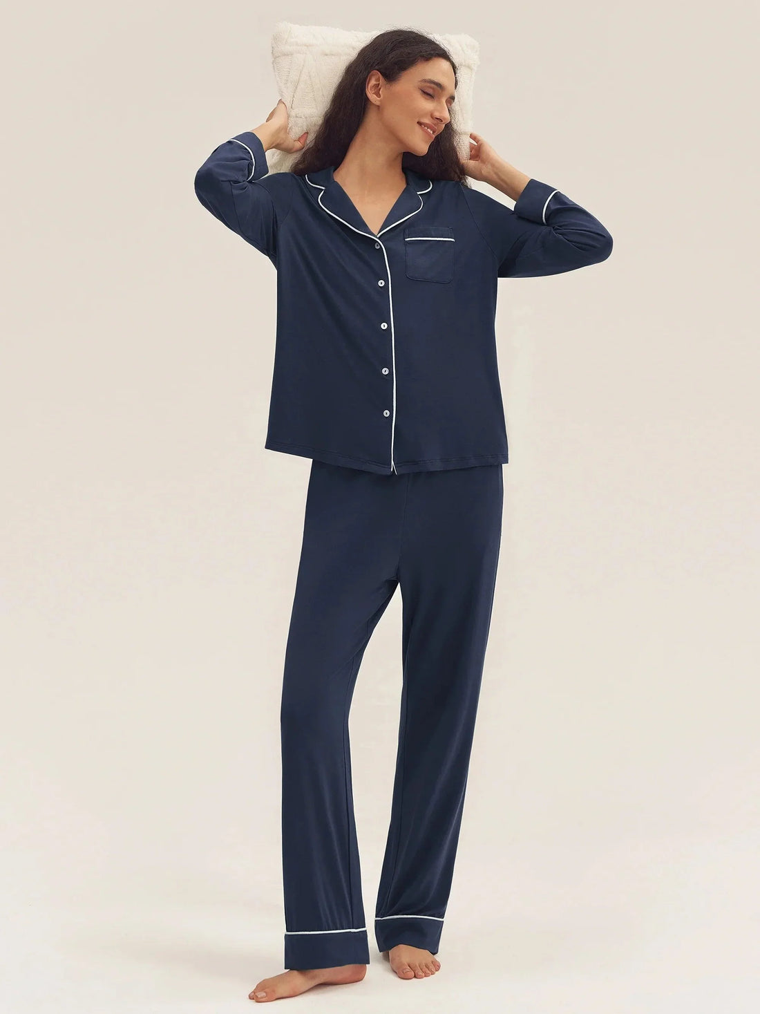 Bamboo Shirt Collar Pajama Set