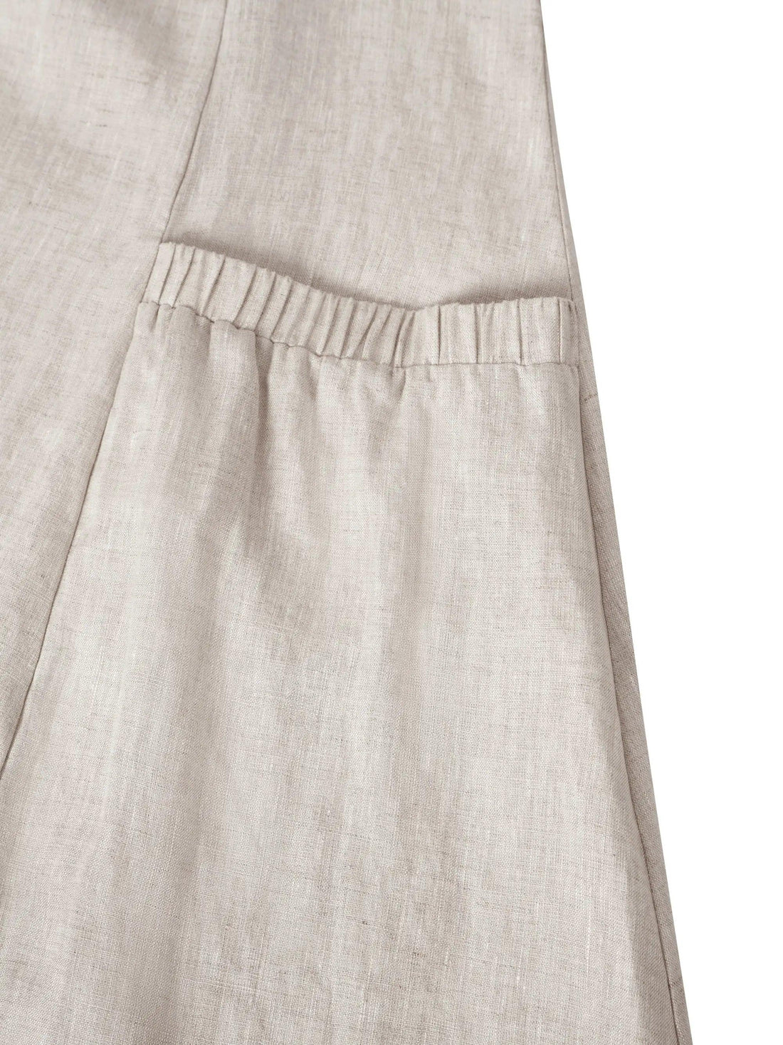 100% Linen A-Line Patch Pocket Midi Dress