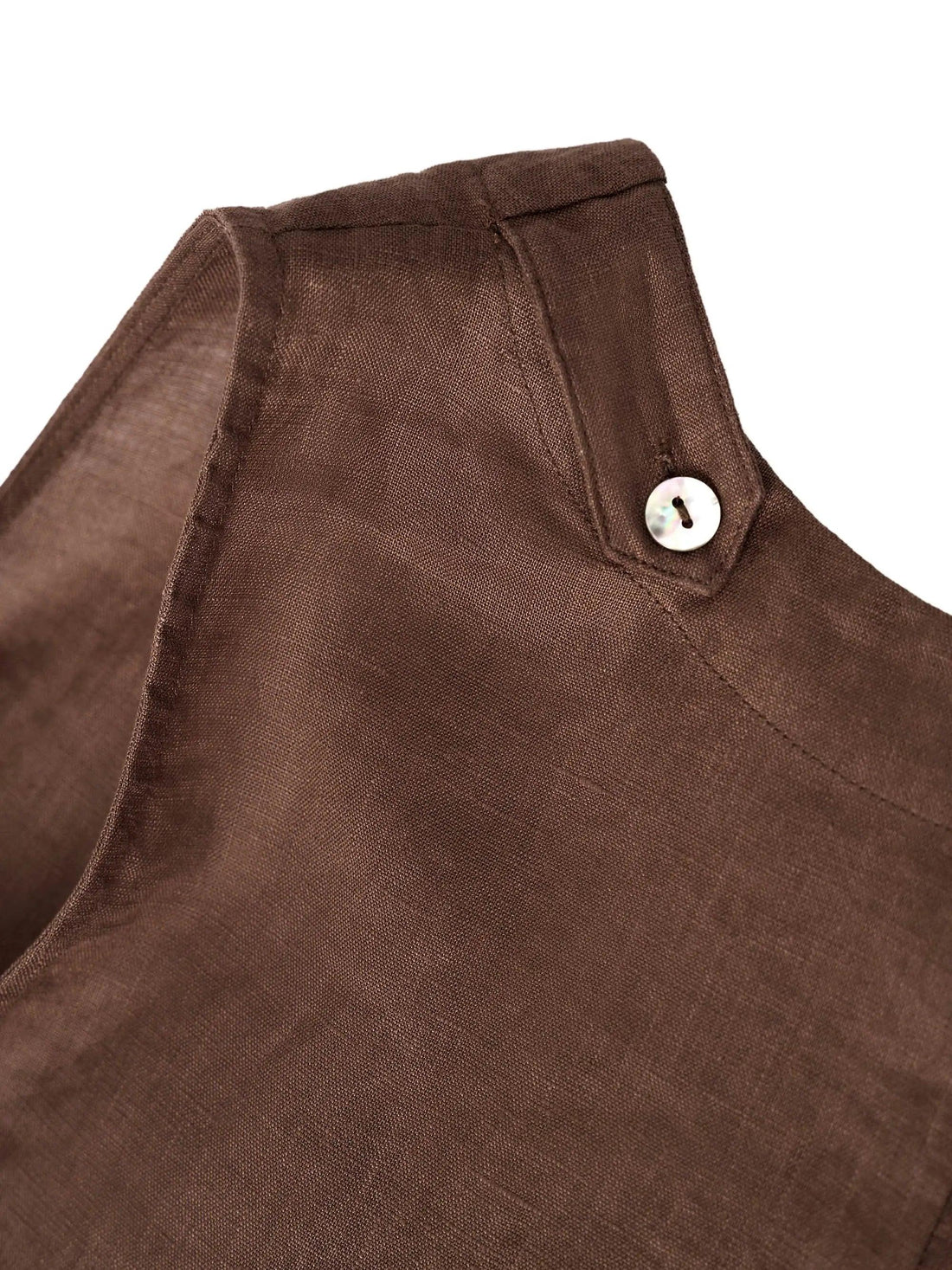 100% Linen Sleeveless Round Neck Midi Dress