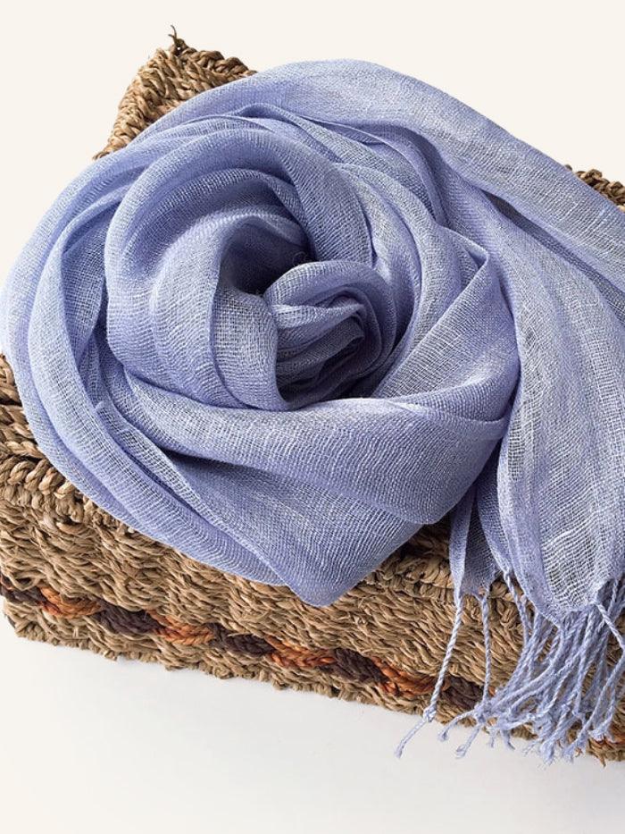 100% Linen Solid Colour Scarf, One Size