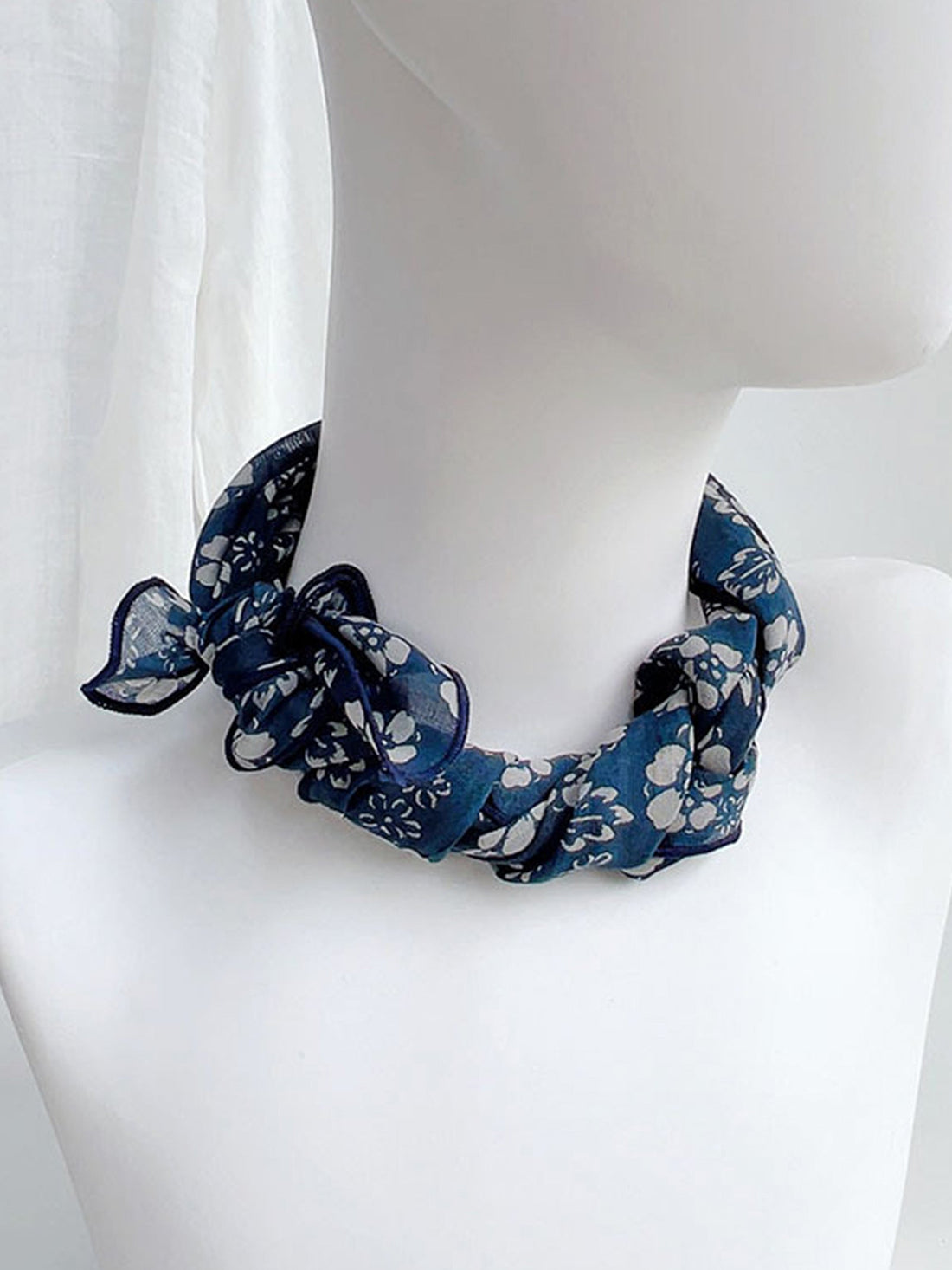 Ramie Printed Handkerchief Scarf