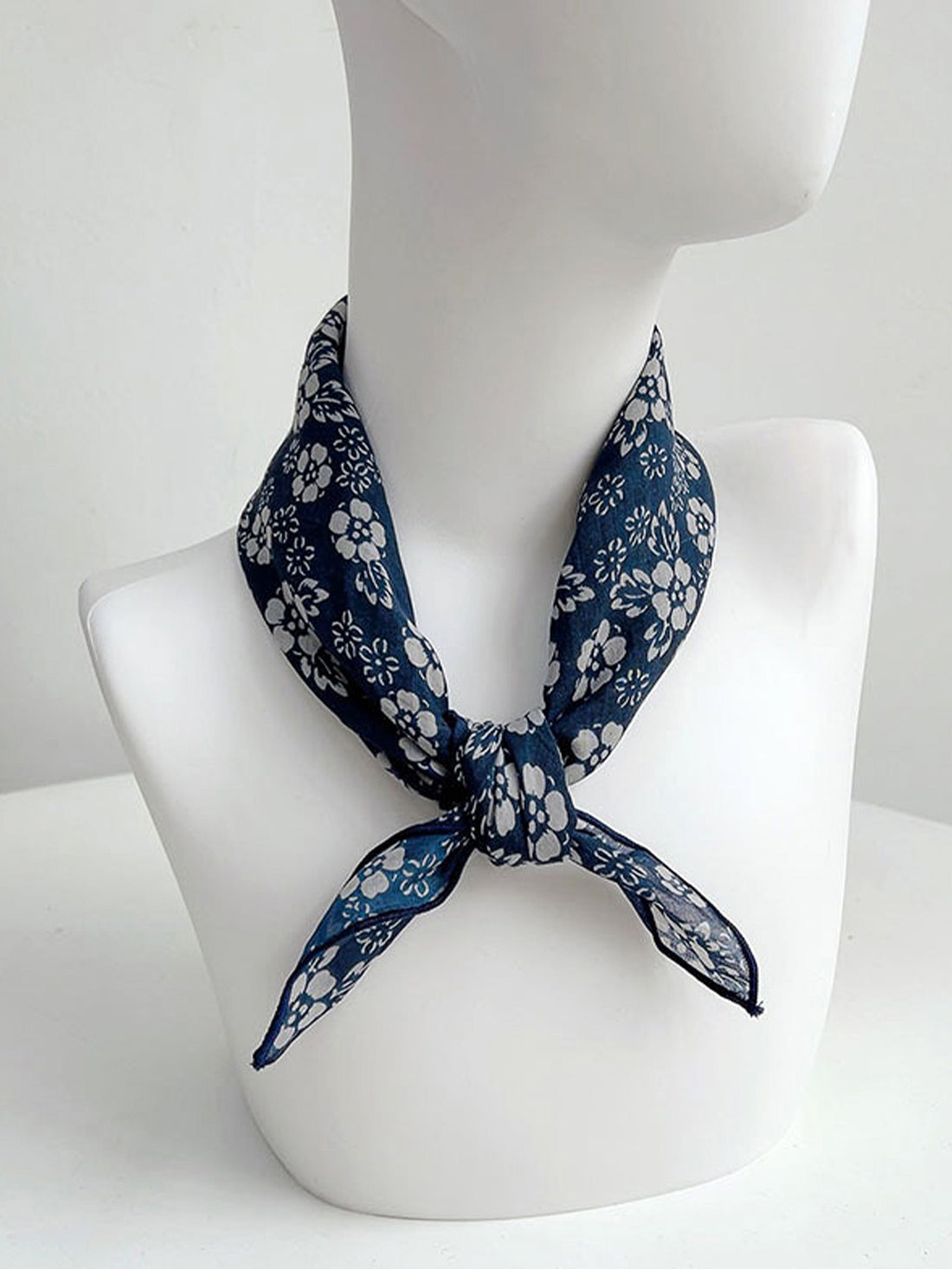 Ramie Printed Handkerchief Scarf