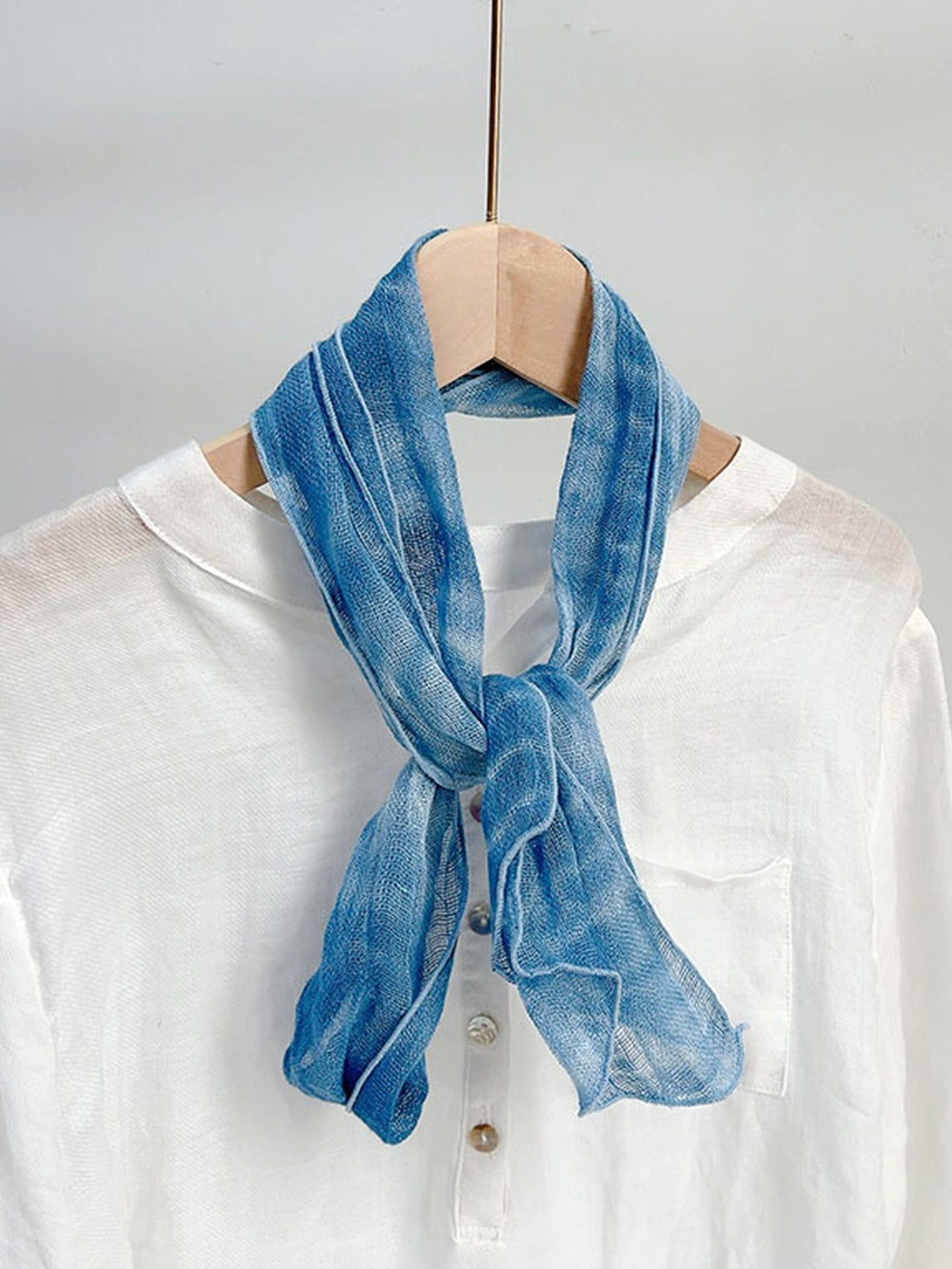 100% Linen Hand-Tie-Dyed Scarf
