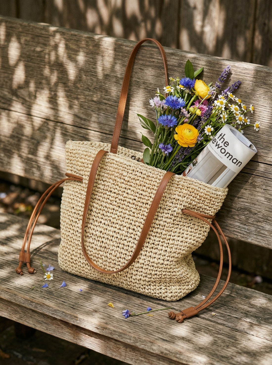 Knit Bucket Tote Bag