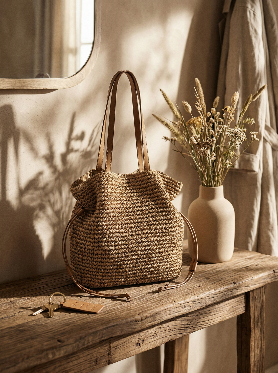 Knit Bucket Tote Bag