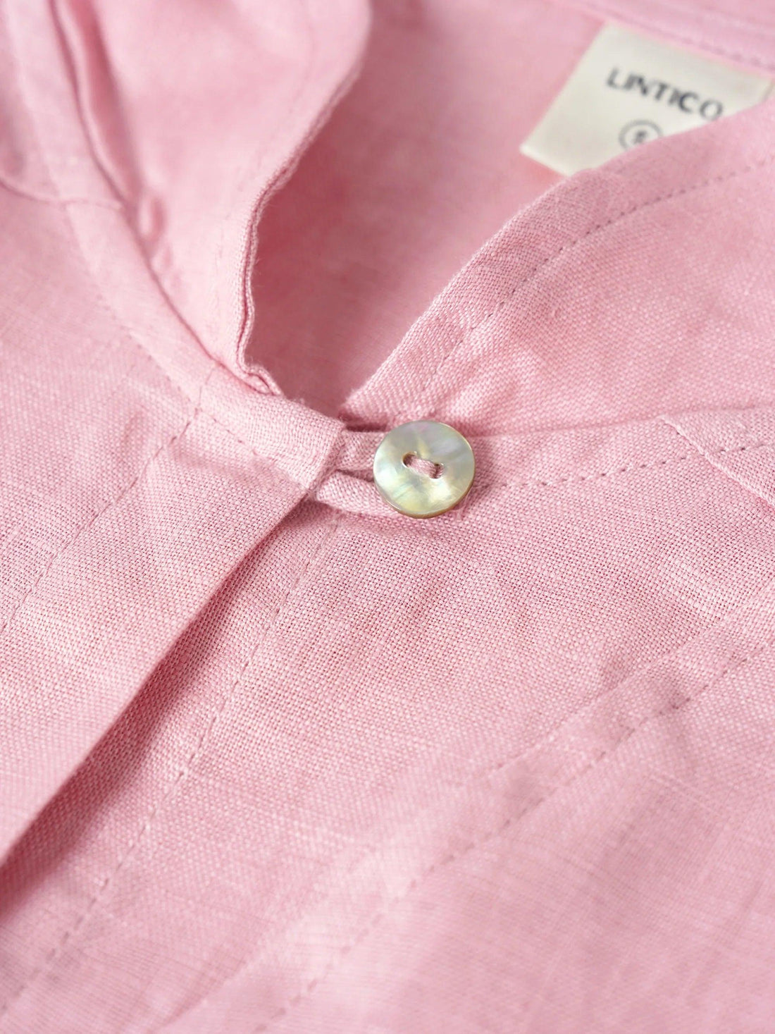100% Linen V-Neck Three-Quarter Sleeve Blouse