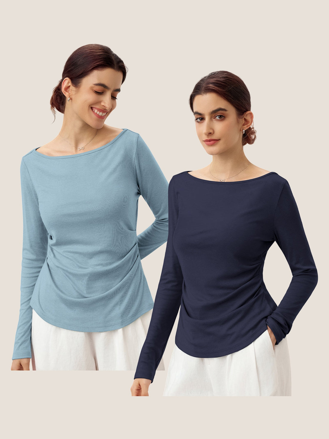 Wool Blend Stretch Jersey Top, Tailored Fit