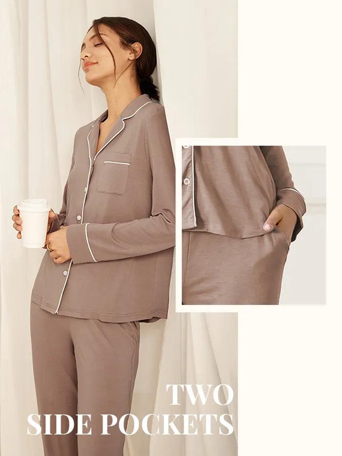 Bamboo Shirt Collar Pajama Set