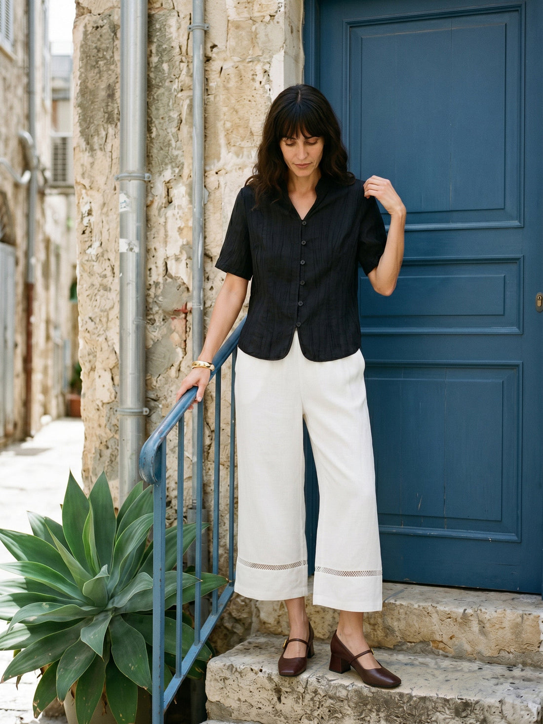 Ramie Lyocell Stand Collar Jacket