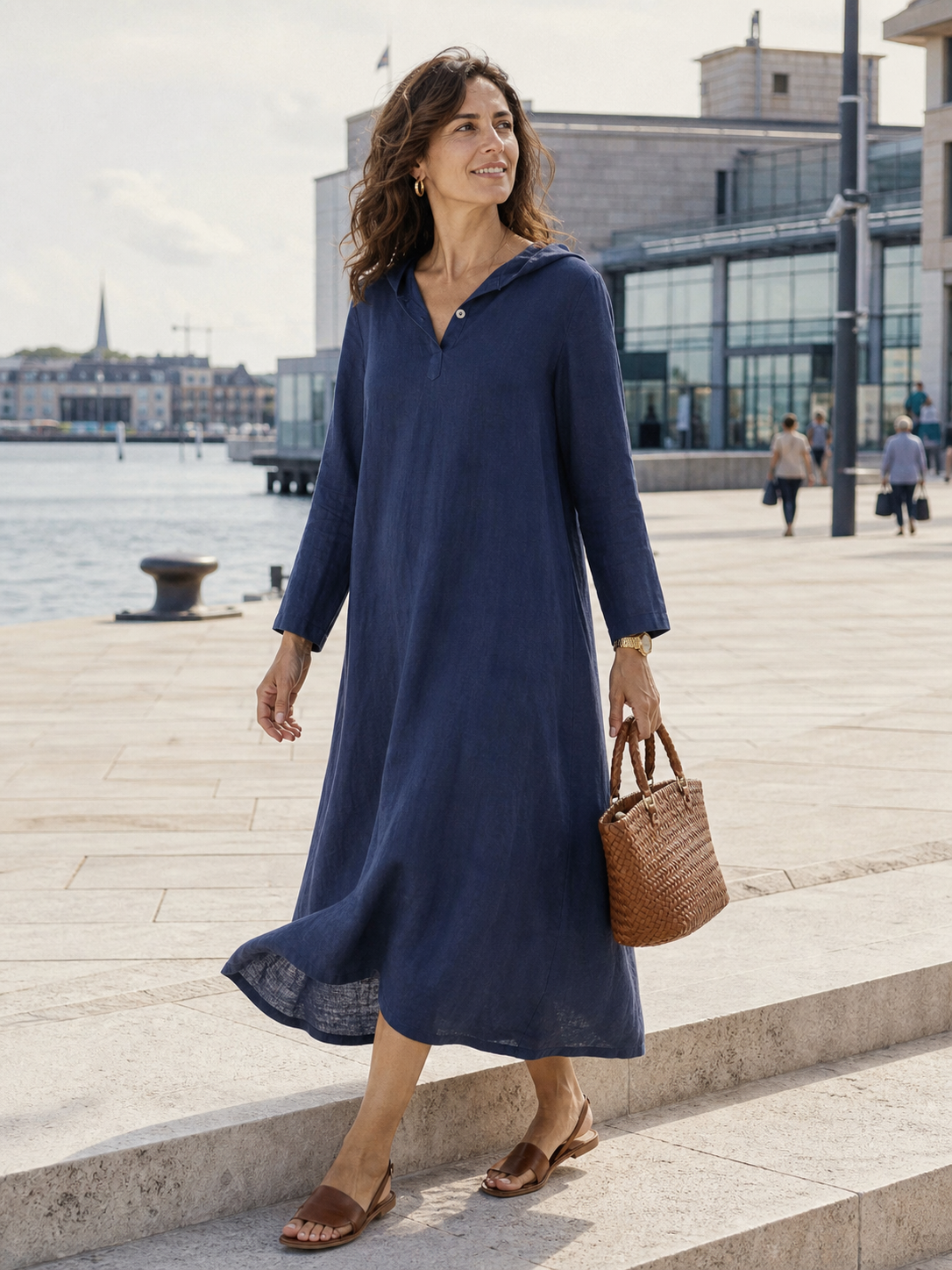 100% Linen Relaxed Maxi Dress