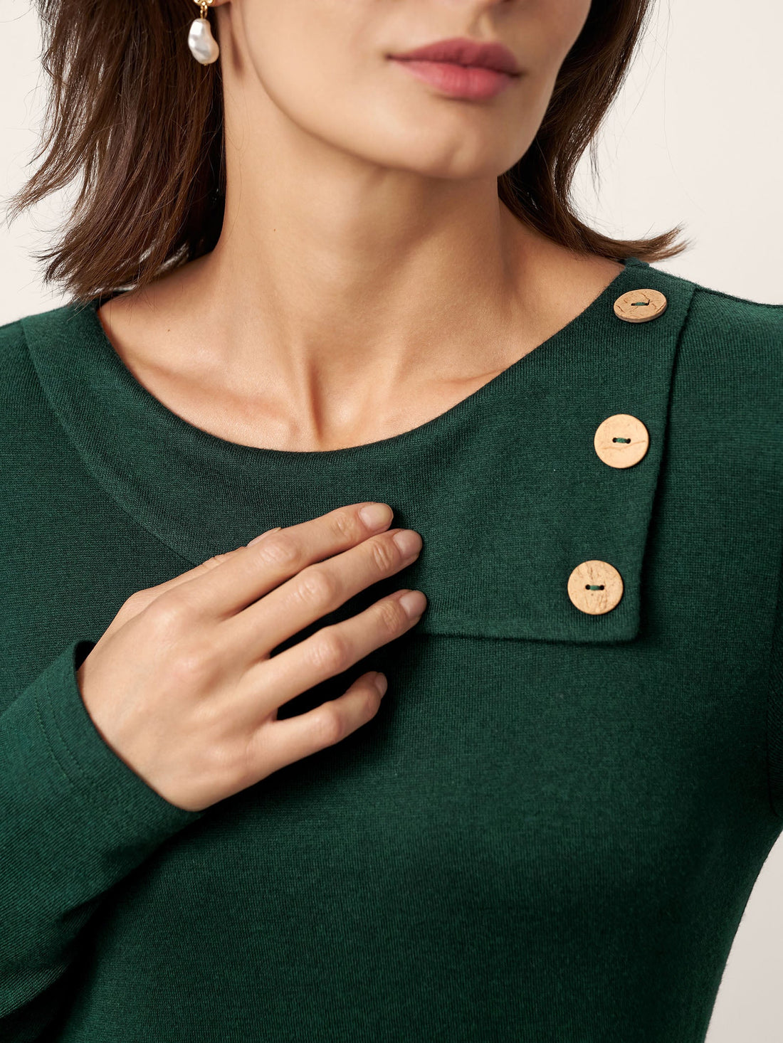 Wool Blend Ruched Long Sleeve Midi Dress