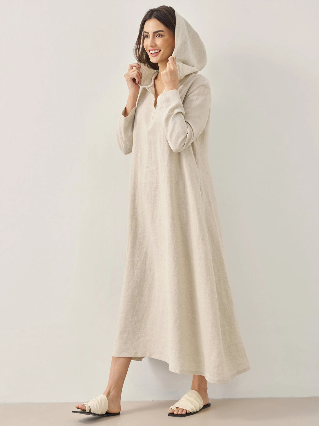 100% Linen Relaxed Maxi Dress