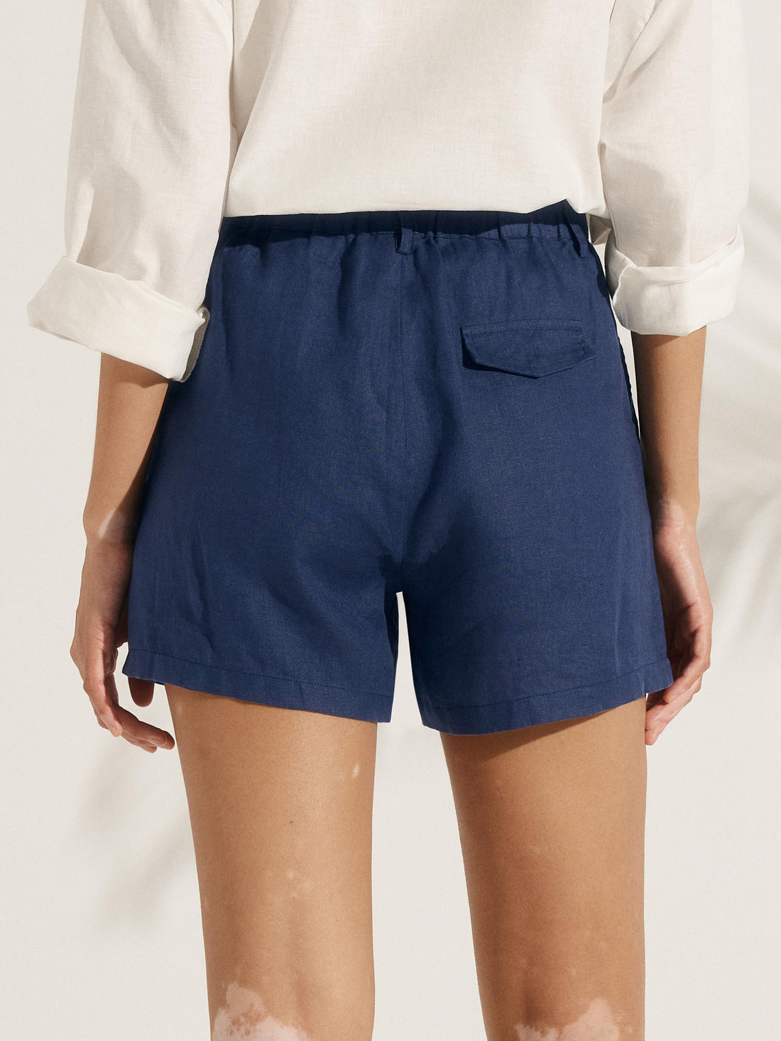 100% Linen Pleated Mini Shorts