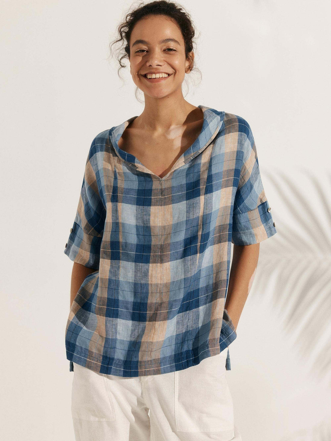 100% Linen Half Sleeve Relaxed Shirt