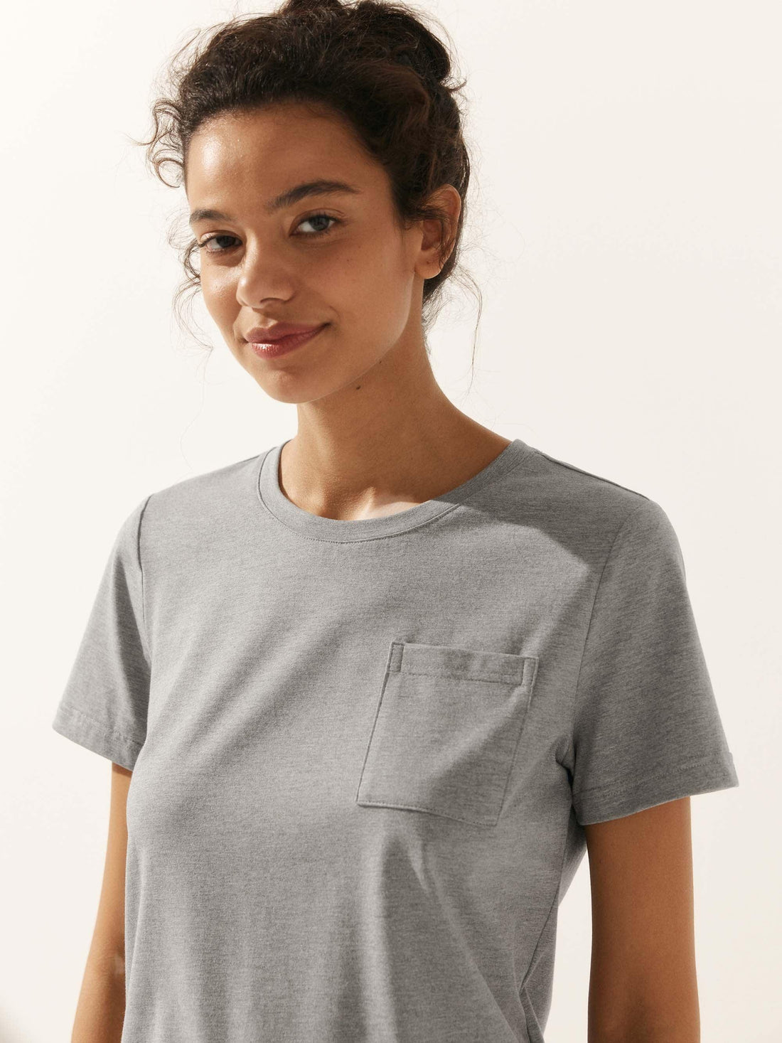 Bamboo Stretch-Knit Round Neck Tee