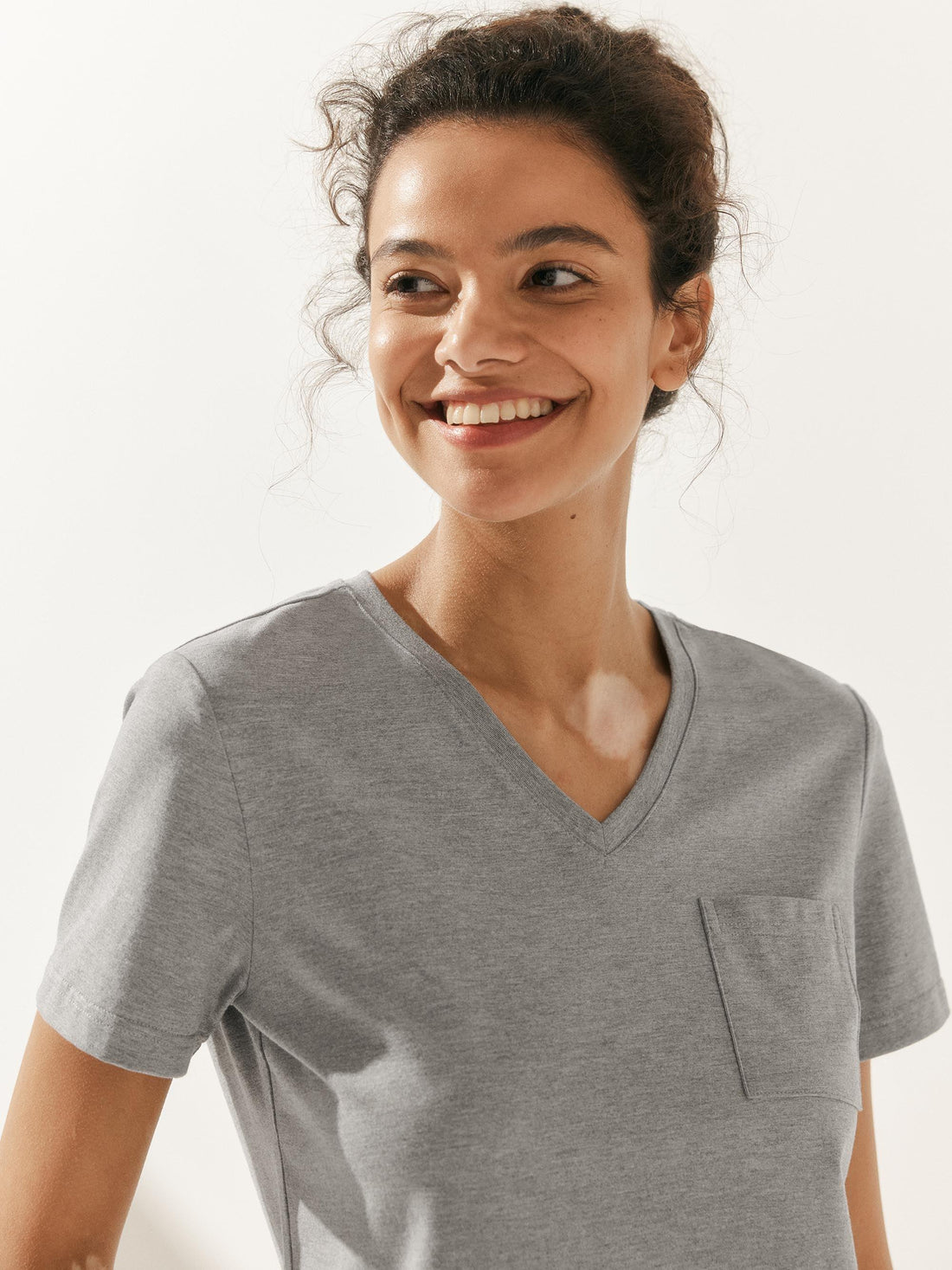 Bamboo Stretch-Knit Round Neck Tee
