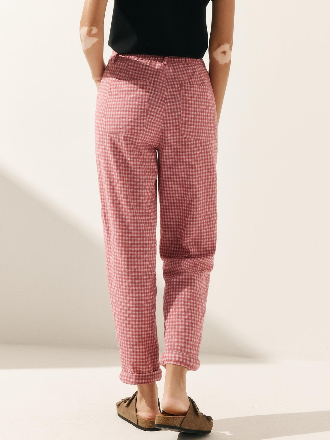 Linen-Blend Patch-Pocket Straight-Leg Trousers