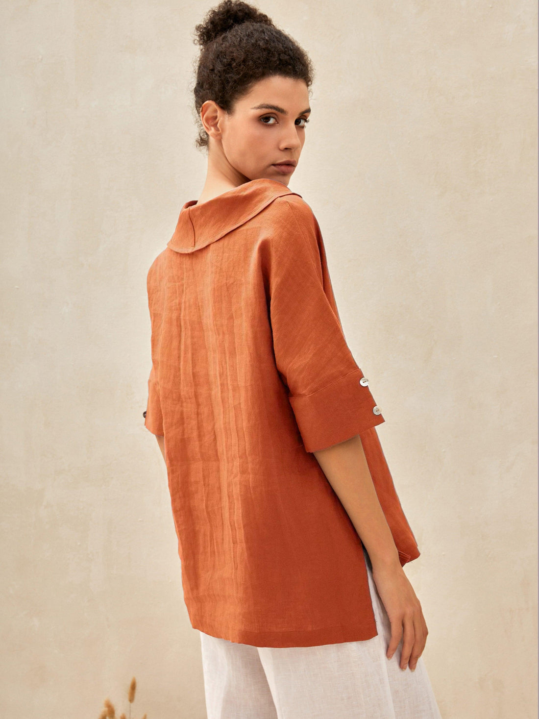 100% Linen Half Sleeve Relaxed Shirt