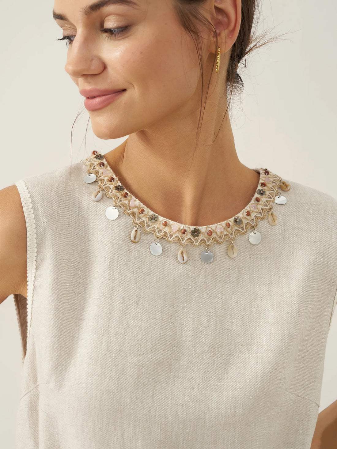 100% Linen Sleeveless Tailored Maxi Dress