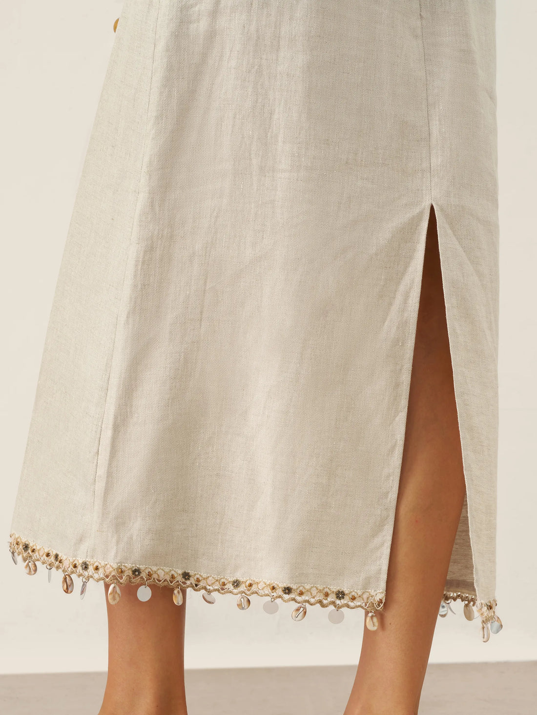 100% Linen Sleeveless Tailored Maxi Dress